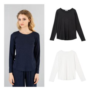 RIB ROUND NECK BLOUSE