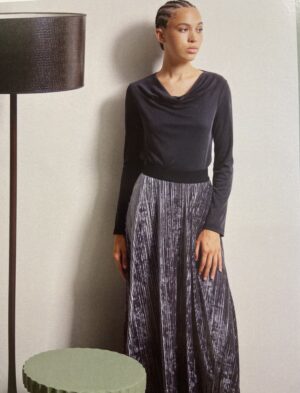 VELOUR SILVER SKIRT
