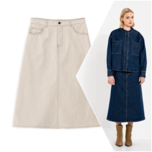 DENIM MIDI SKIRTS