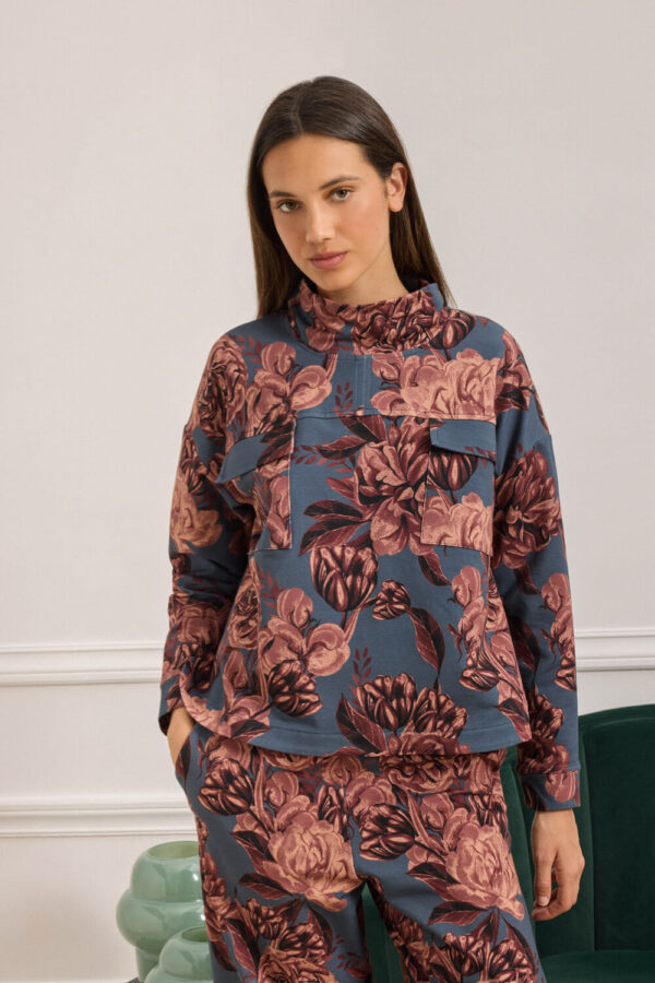COTTON FLORAL PRINTED BLOUSE