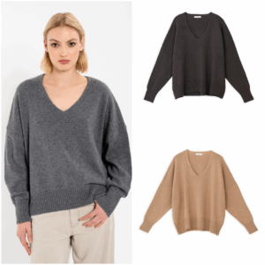 ONE SIZE CASHMERE V NECK SWEATERS
