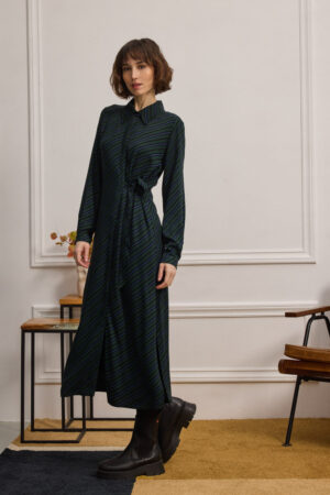 VISCOSE DRESS WITH STRIPES