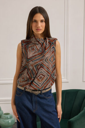 SLEEVELESS PATTERNED DRESS